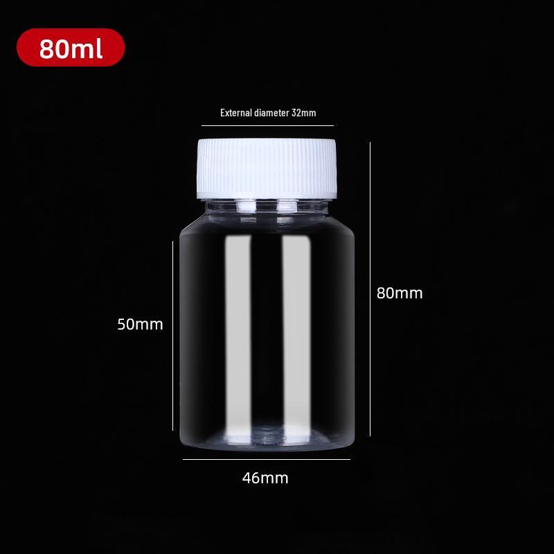 Clear Wide-Mouth PET Plastic Bottles, 50ml & 100ml - Dispensing/Capsule Bottles for Medicine.