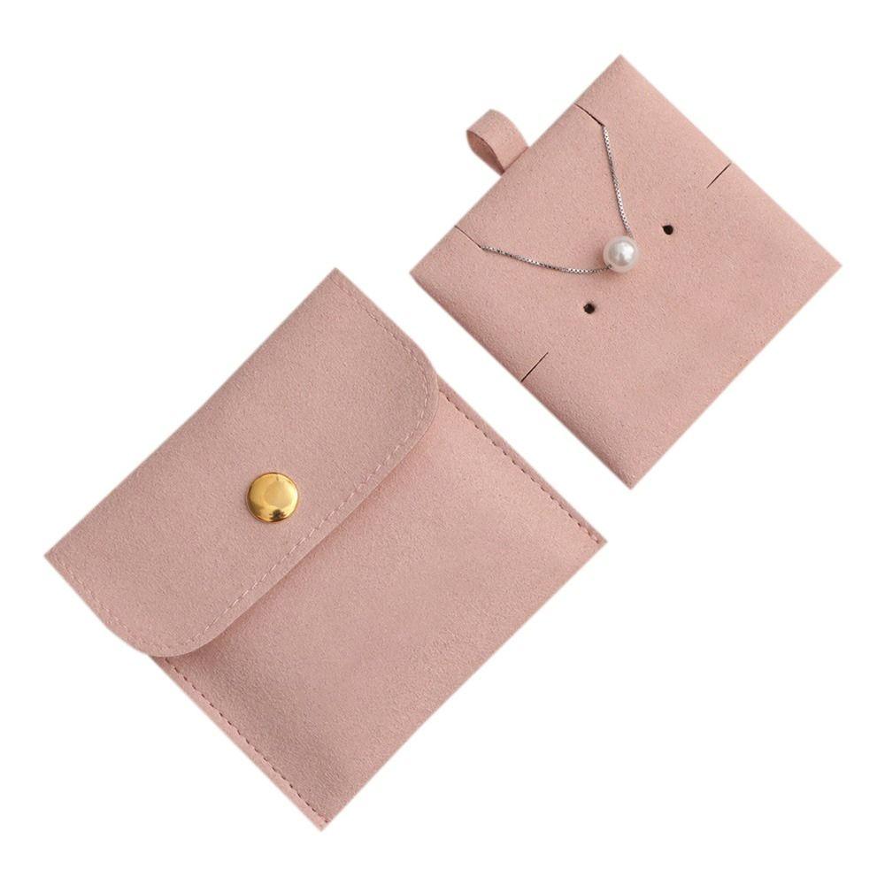 Portable Microfiber Snap Button Storage Pouch Jewelry Bag Bracelet Bag Packaging Bag