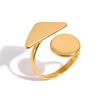 Yori Statement Stainless Steel Geometric Asymmetrical Open Ring for Women 18K PVD Plated Waterproof Daily Jewelry Gift
