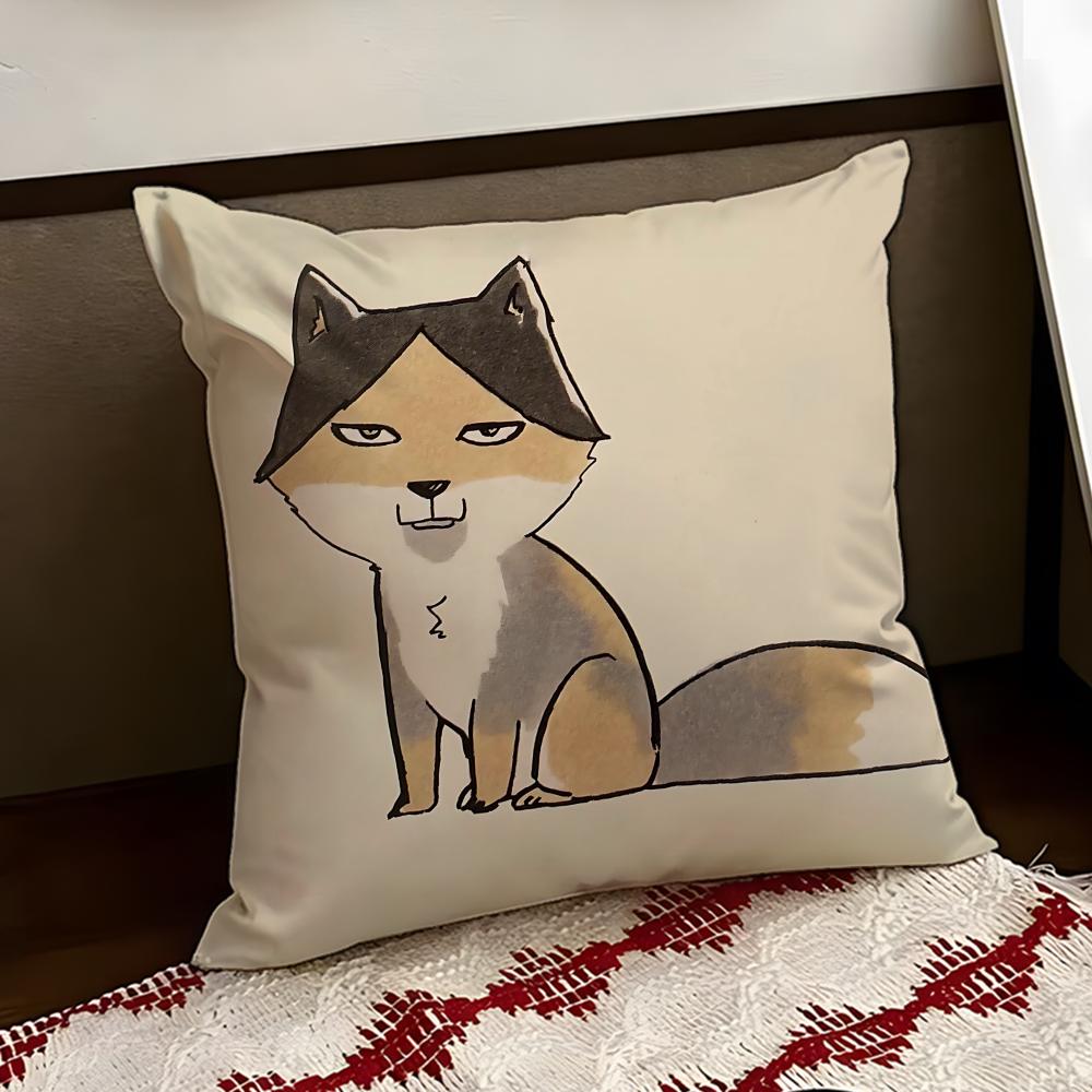 Sneaky Tibetan Fox Cushion Cover Reversible Soft Durable Pillow Cover Home Car MultiScene Use for Daily Comfort