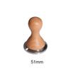 304 Stainless Steel Coffee Tamper Beech Wood Handle Espresso Coffee Hammer Stainless Steel Base Barista Tools 51/53/58mm