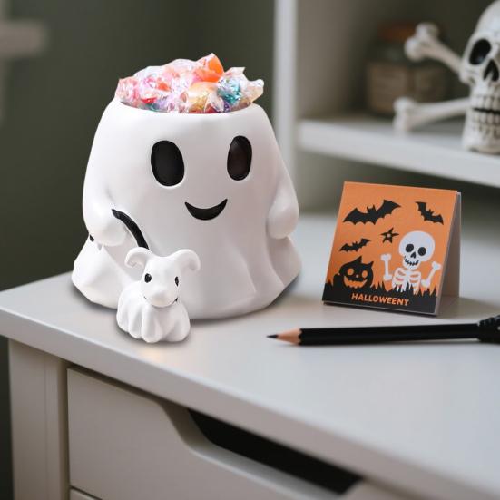 Duch Chodící Pes Kbelík Mísa na Cukroví Držák Kbelík Velká Kapacita Vnitřní Venkovní Halloweenský Květináč Dekorace