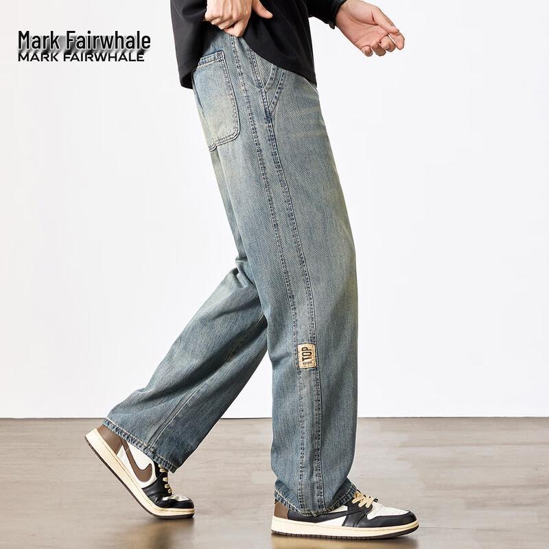 Mark Fairwhale Herren Locker Gerade Gewaschene Denim Jeans