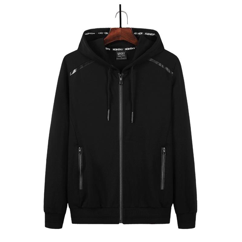 Autumn And Winter Men 'S Clothing Jacket Large Size Casual Fashion Solid Color Stitching Hooded Sweatershirt Coat Brand