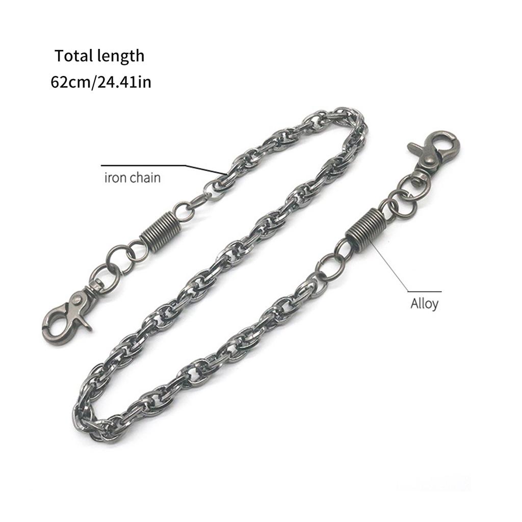Adjustable Length Punk and Hip Hop Style Metal Pants Chain Accessory for Streetwear Enthusiasts and Trendsetters