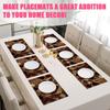 Vintage Wood Grain Placemats Set of 6,12x18 Inch Linen Place Mat Washable Stain Resistant Table Mats
