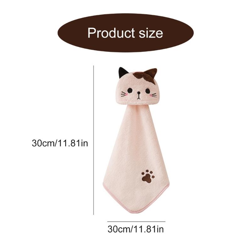 Hanging Hand Towel For Home Use Cartoon Coral Fleece High Absorbency And Softness Hangable Towel Convenient