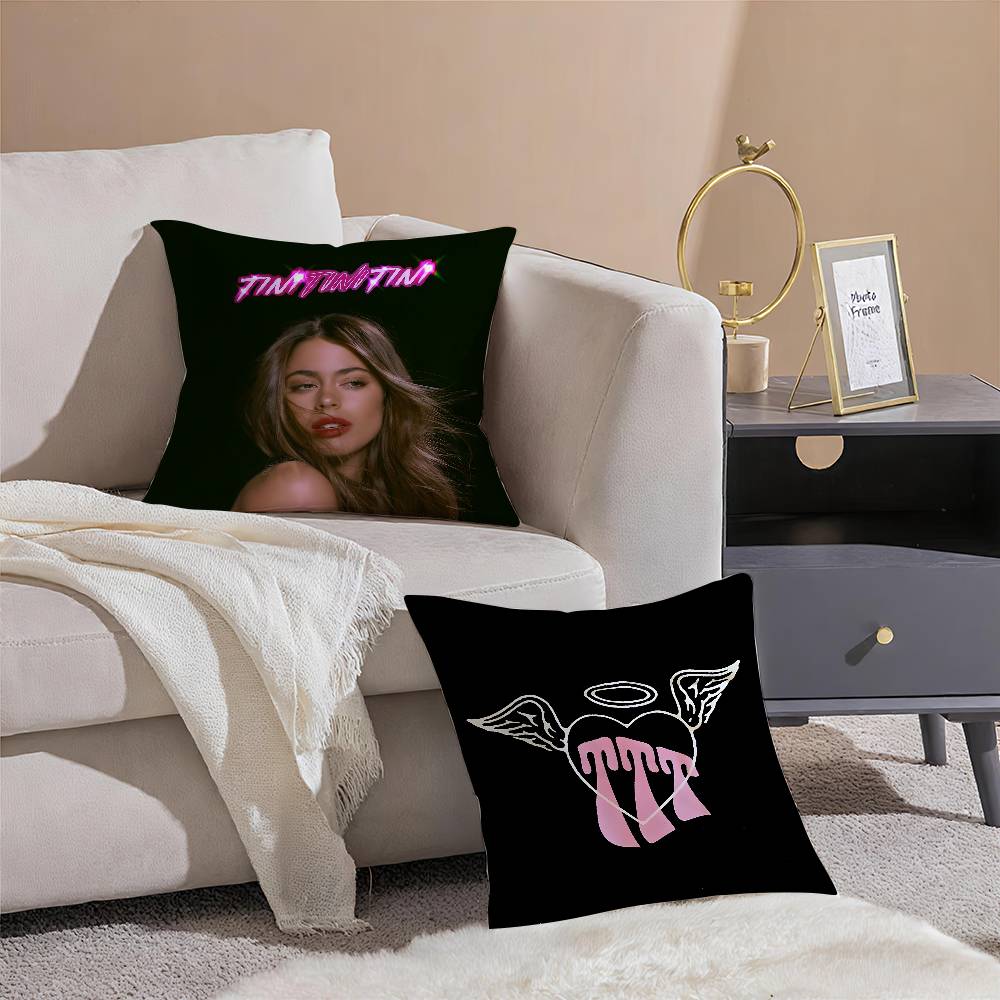 Sängerin M-Martina Stoessel-MT TINI Musikkissenbezug Sofa und Wohnzimmer Dekorative Kissenbezüge Staubdicht und Milbendicht F