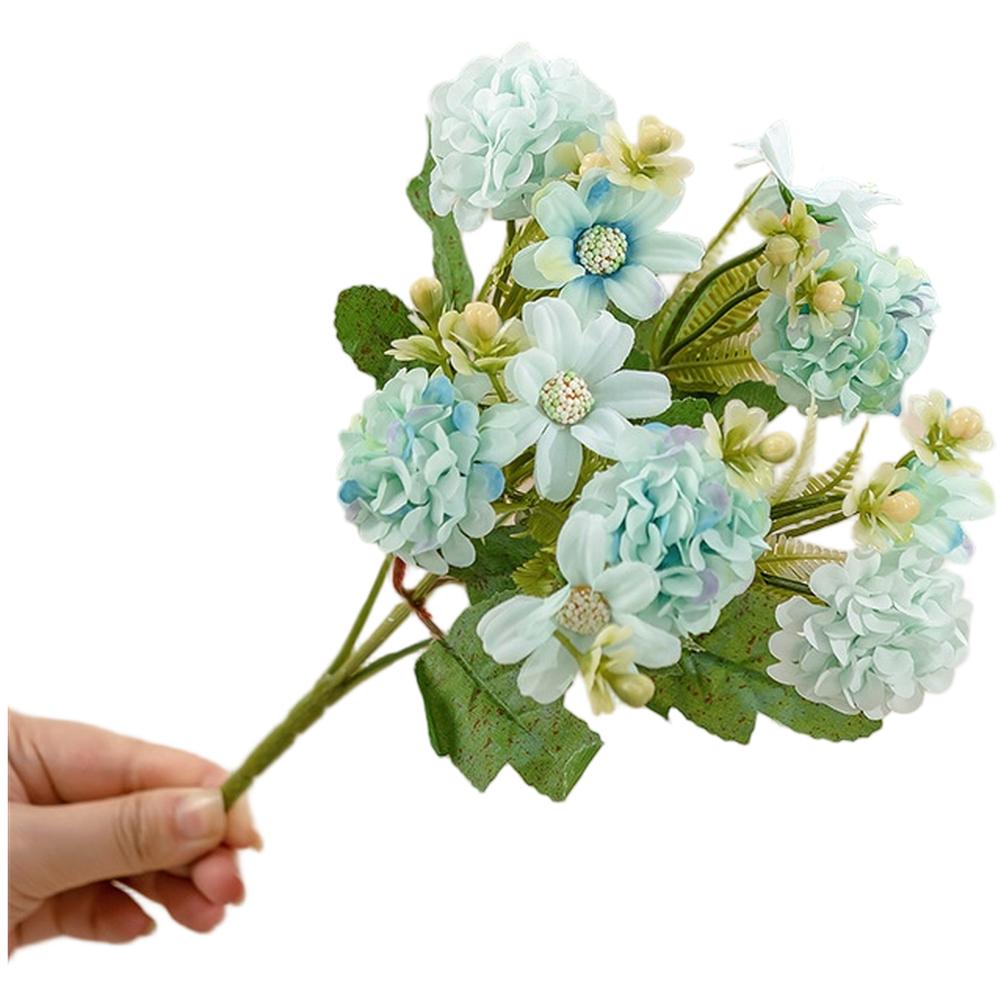 Artificial Daisy Flowers 5-Head Bunch Cloth Material For Wedding Decorations And Home Décor, 31cm Height, 14cm Diameter