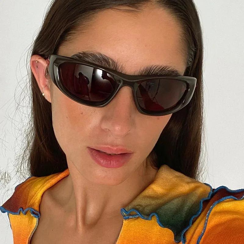 Y2K Outdoor Sunglasses Concave Design Fashion Sports Sunglasses Tech Inspired Personalized Style