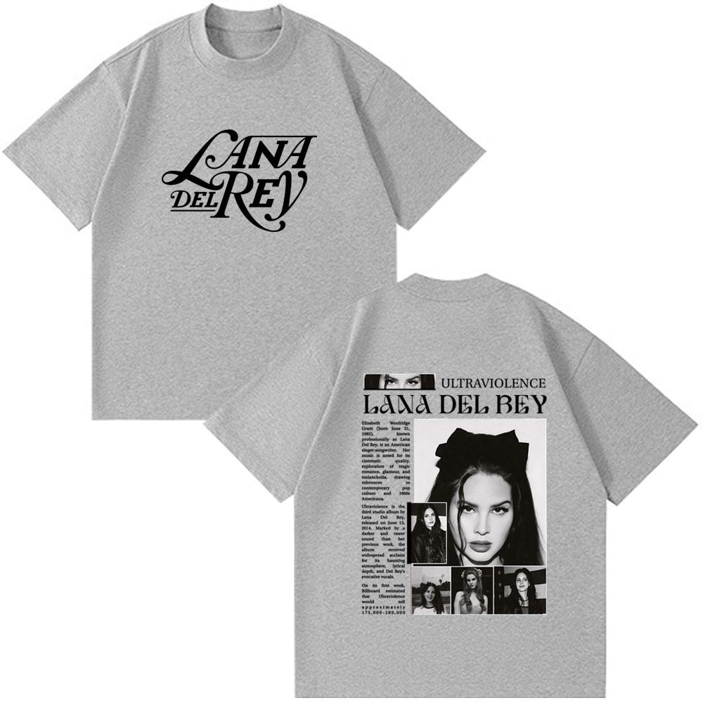 Şarkıcı Lana Del Rey Tişörtleri Unisex Kadın Giyim Yazlık Pamuklu Kısa Kollu Oversize Tişört Yaz Modası Harajuku Sokak Giyimi