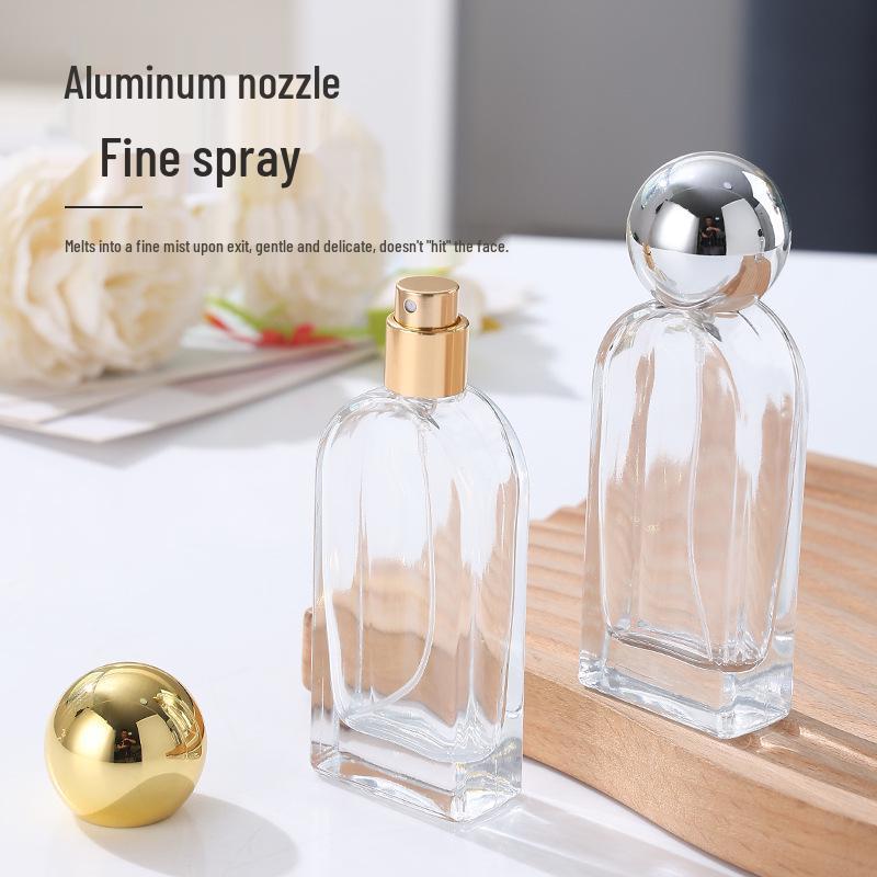 Transparent Glass Spray Perfume Decanter Bottle - Small Cylindrical Design