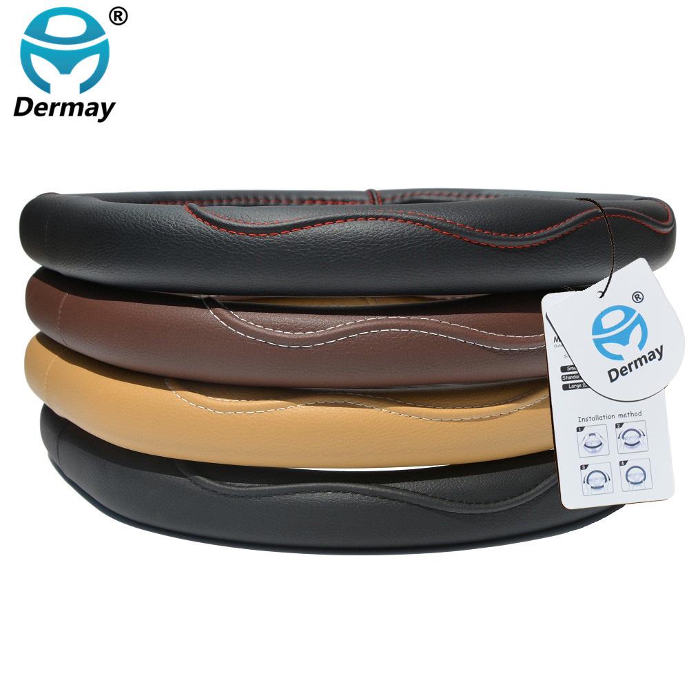 DERMAY D-Form Mikrofaserleder Auto Lenkradbezug Vier Jahreszeiten Lenkradnaben für VW GOLF 7 2015 POLO JETTA