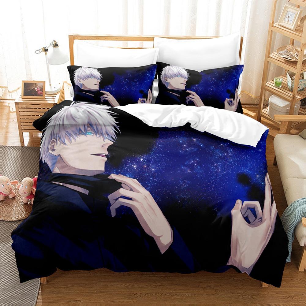 Copripiumino Federa Anime Jujutsu Biancheria da Letto Decorazione Camera da Letto Regalo Bambini Adulto Singolo Matrimoniale Grande Dimensioni Copripiumino con Zip
