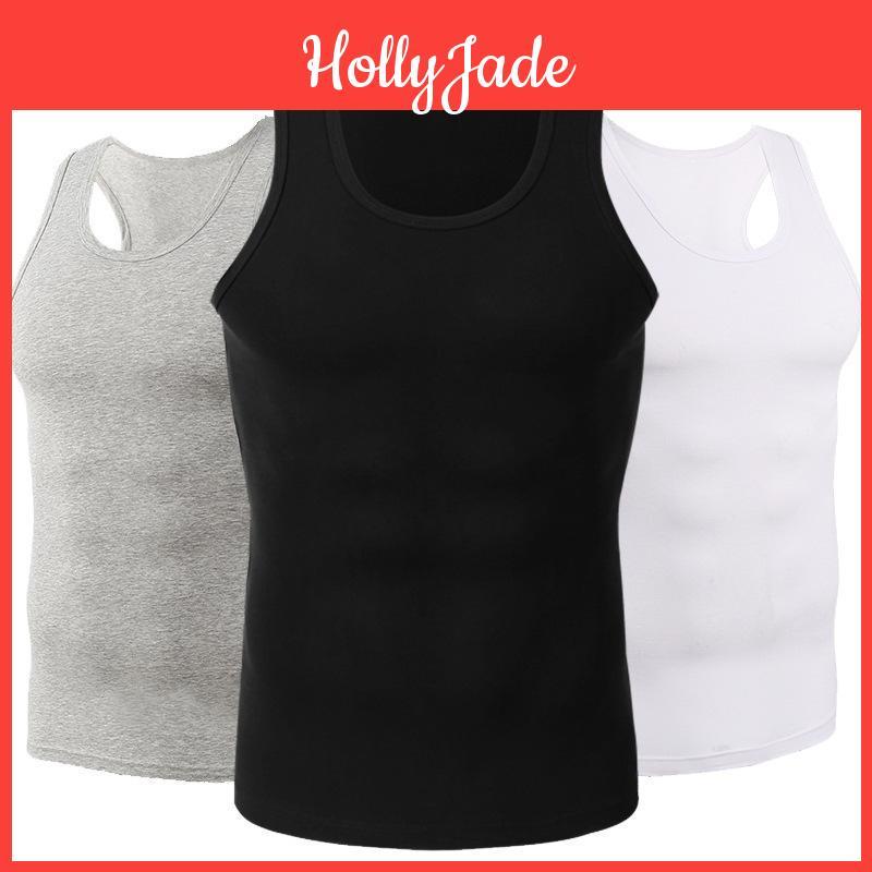 Vest Mens Loose Cotton Fashion Sports Fitness Summer Casual Inner Wear Sleeveless Tshirt Tops Solid Colour
