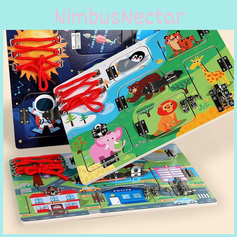 Lustiges Holzspielbrett mit Weltraumtier-Transportmotiven – ein Puzzlespielzeug für Kinder zur Förderung der frühen Entwicklung