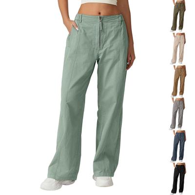 Women's Casual Fashion High Waist Personality Loose Straight Trousers