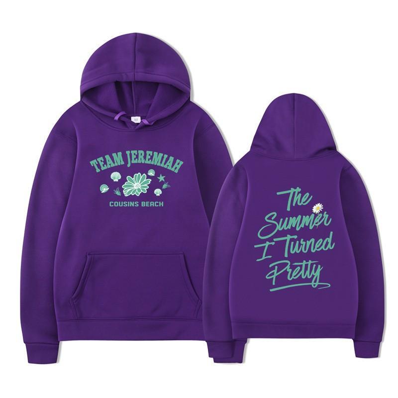 2025The Summer I Turned Pretty Printed Loose Hooded Sweater Hoodie