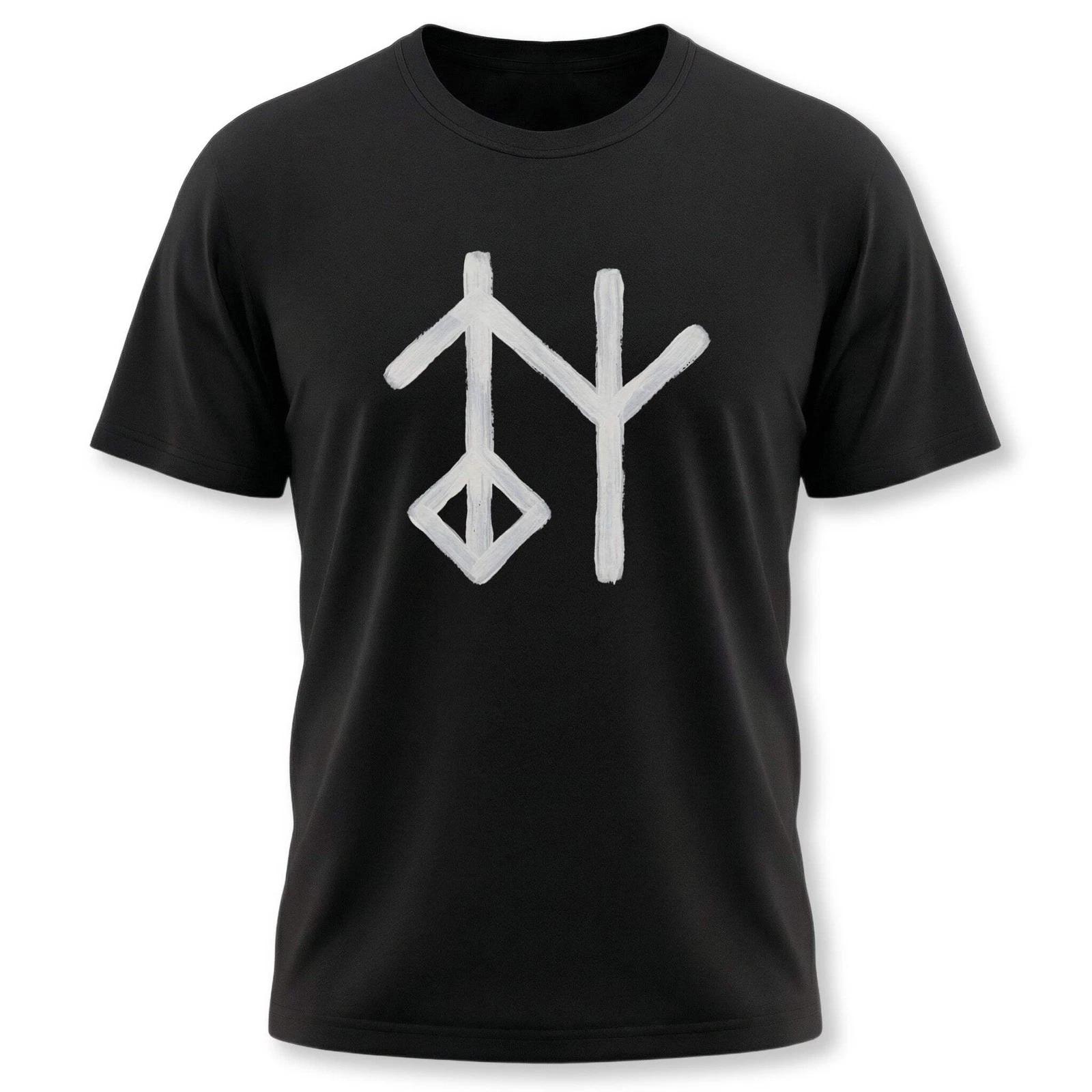Wisdom Bind Rune T-Shirt | Norse Pagan Symbol Runic Graphic Print Tee Shirt XS