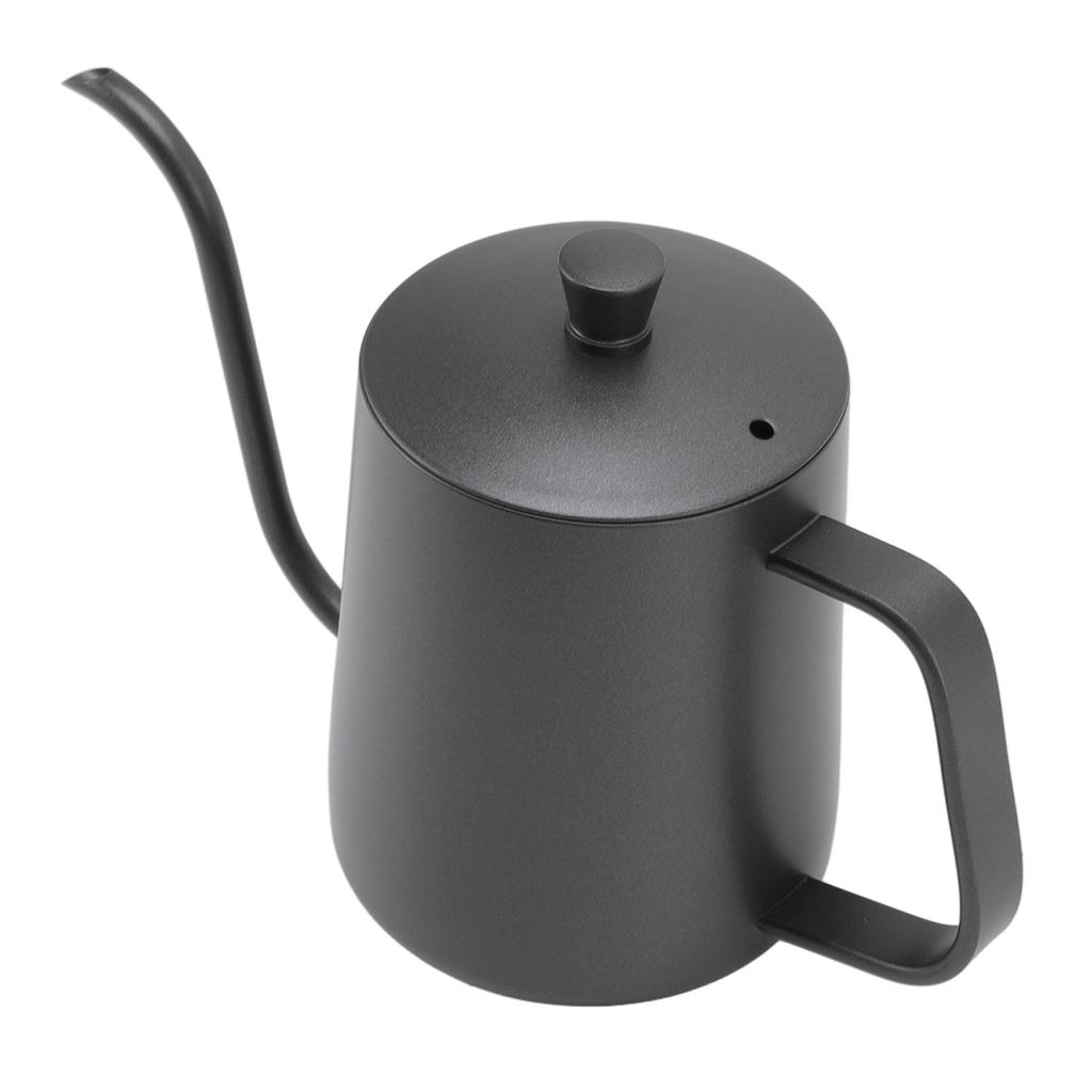 Długi Wąski Czajnik do Kawy Czarny Stal Nierdzewna Odporny na Rdzę Mały Czajnik do Nalewania z Pokrywką do Domu