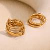 Multiple Layers Gold-plated Stainless Steel Multi-layered Contrasting Stacking Rings for Women Fashion Hand Jewelry