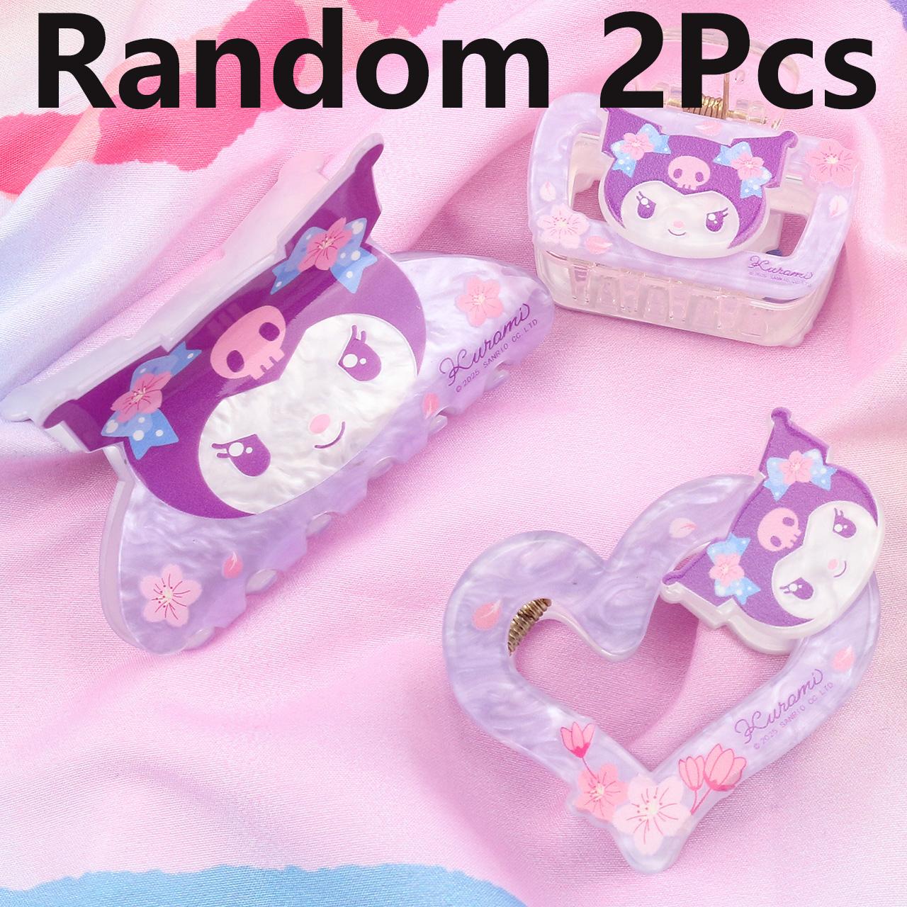 

1PC/Random 2Pcs Cute Sanrio Kuromi purple hair claw heart hair accessory