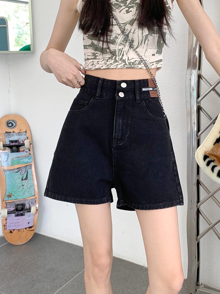 Women's High Waist Denim Shorts Loose A Line Wide Leg Non-Stretch Lightweight Hot Pants For Plus Size Petite Summer Commute Outfit