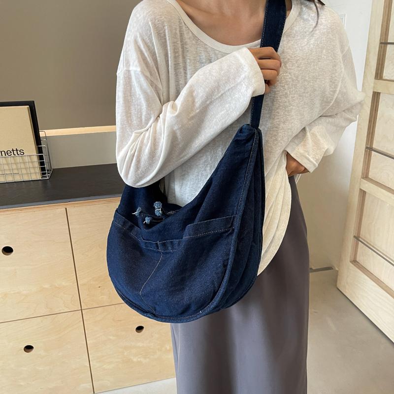 Denim Bag Women Tote Bag Student Class Large Capacity Shoulder Bag Crossbody Bag