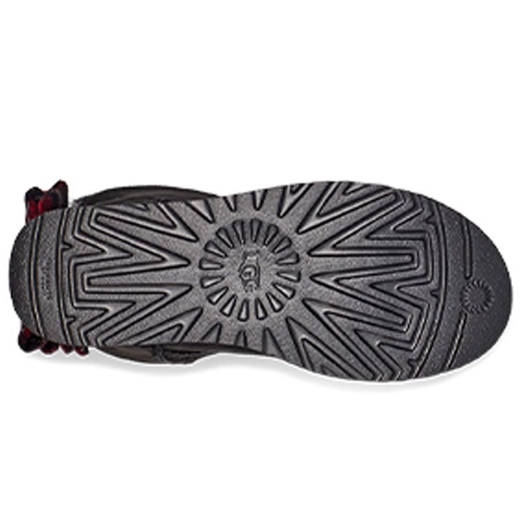 UGG Bequeme Wadenhohe Karomusterband Warme Wasserdichte Verschleißfeste Rutschfeste Schneestiefel Damenstiefel Schwarz 1118935-BLK