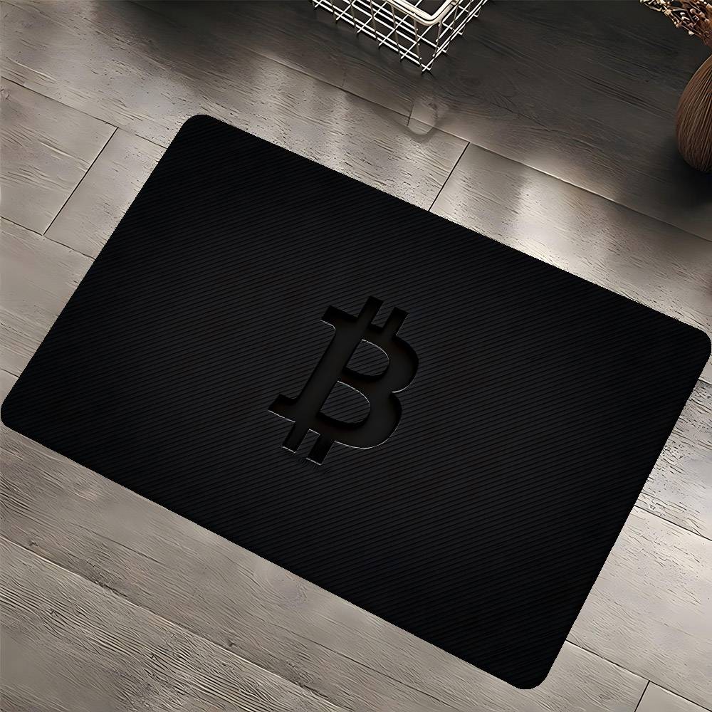 B-Bitcoin Logo Küchenmatte Kinderzimmer Schlafzimmer Dekoration Balkon Rutschfeste Fußmatte Wohnzimmer Alfombra