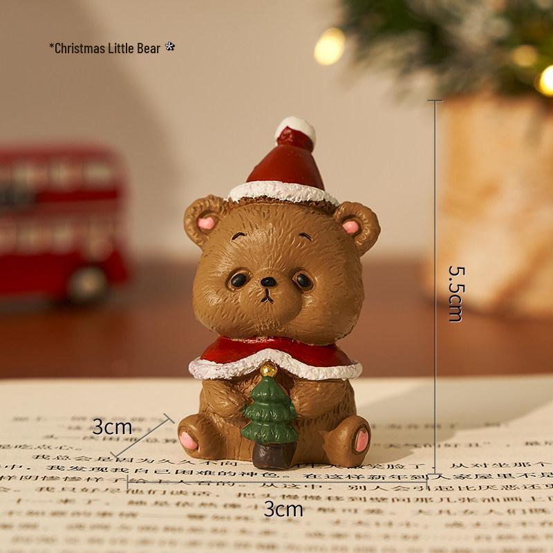 

Festive Tabletop Ornaments: Santa Claus & Snowman Scene with Small Gifts