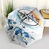 1pc Global Exploration and Navigation Umbrella with Plastic Handle, Suitable for All Seasons Outdoor PT376