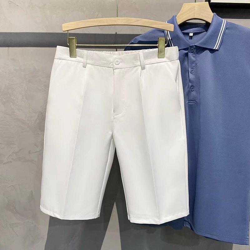 

Высококачественные однотонные шорты для костюма, мужские эластичные брюки для костюма, пятые брюки 2XL белый