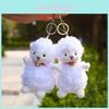 Sweet And Adorable 15cm White Sheep Plush Pendant Panda Brooch Toy Key Chain For A Cheerful Atmosphere