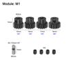 uxcell M1 Mod1 Pinion Gear Set, 5mm Shaft, 13T, 14T, 15T, 16T Motor Gears, Hardened Steel Pinion Gears with 3.17mm Coupler for RC Cars (4 Pieces)