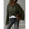 Women's Spring Knitted Hollow Long Sleeved Sweater Simple Top Female Versatile Casual Sweater Pullovers