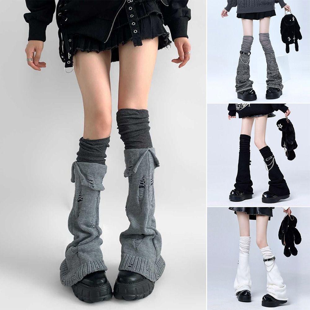 Flare Design Lace Leg Warmer Long Length Thigh High Socks Harajuku Over Knee Socks Women's Wear