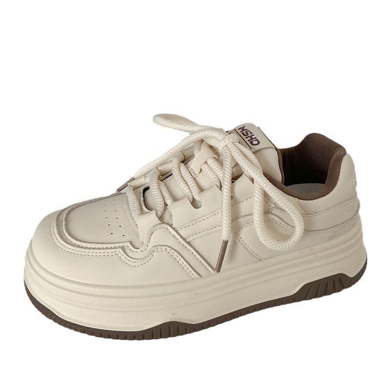 Platform female muffin autumn new chic niche ugly cute bread shoes round head board shoes