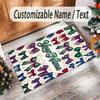 Rainbow Theme Crystal Velvet Floor Rug Personalized Custom Name Text Warm Carpet Home Decoration