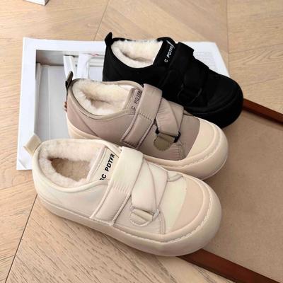 Winter Student Women'S Shoes Platform-Soled Versatile Cotton Shoes Thickened Warm Velcro Casual Shoes