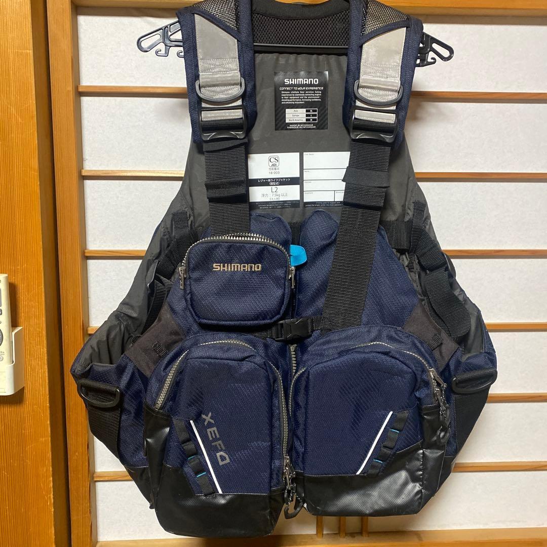 Used SHIMANO XEF0 XL Navy Life Jacket VF-275R