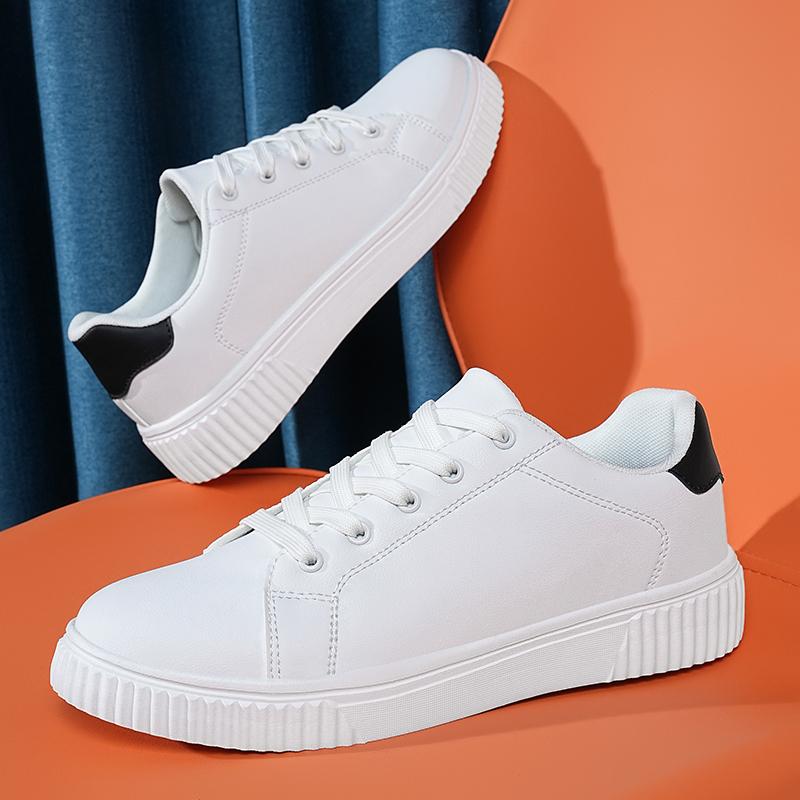  Sneakers White Black Men Shoes Comfortable Casual Skateboard Shoes Men Solid Leisure Sneakers Lightweight Walking Shoes