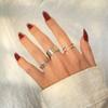 Sada prstenů s českým zlatým řetízkem pro ženy Fashion Boho Coin Snake Moon Rings Dárkové šperky Party Trend
