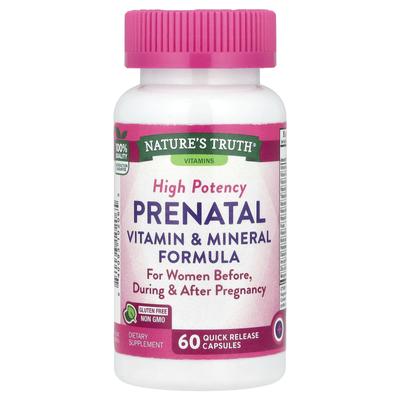 Prenatální vitamínová a minerální formule, 60 vysoce účinných kapslí s rychlým uvolňováním