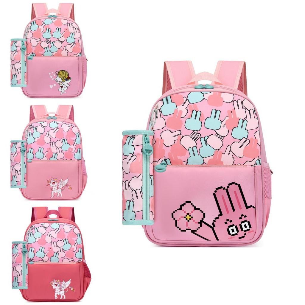 Fashionable Large Capacity Canvas Cartoon Backpack For Elementary School Kids Unisex