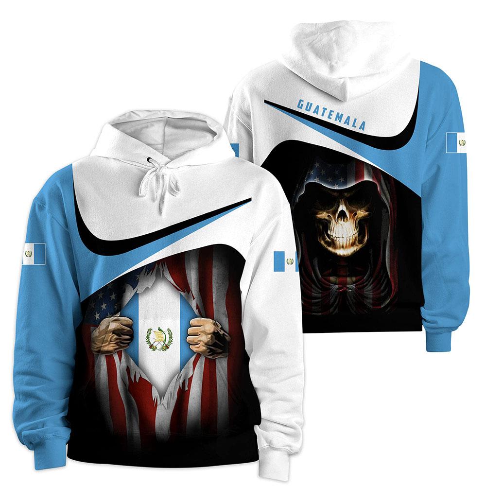 Mikiny s národní vlajkou Guatemaly 3D potisk Pánské Dámské Módní Streetwear Y2k Mikina Oversized Pulovry Mikiny Dětské Oblečení