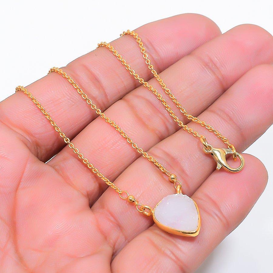 Rose Quartz Gemstone Handmade 925 Sterling Silver Jewelry Necklace 20" GK-7613