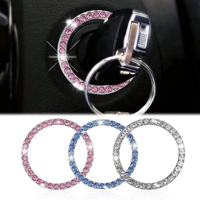 Přívěsek na klíče zapalování do auta Diamantové nálepky s kamínky pro styling motocyklu Bling Dekorace Tlačítko s kroužkem na klíči Příslušenství do auta