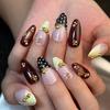 1 Juego de Uñas Postizas para Mujer con Pegamento Almendra Punta Francesa Uñas Postizas Adhesivas Reutilizables Cubierta Completa Decoración de Uñas Postizas con Pegamento