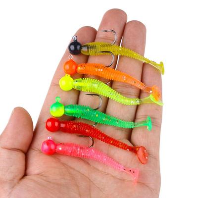 Weiche Köder mit Jigkopf Jigkopf zum Schleppangeln im Meer im Winter Swimbait Angelköder Weicher Köder Künstlicher Löffel Gummiköder